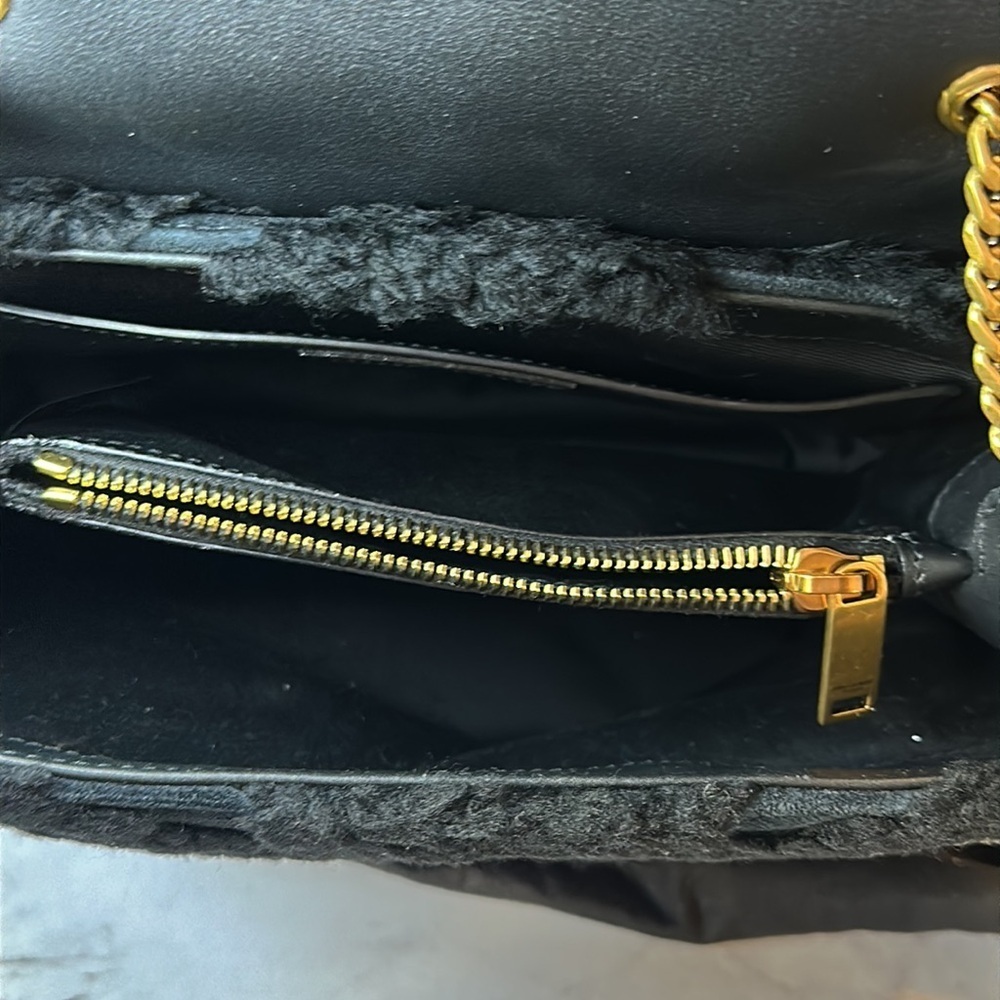 Authentic Yves Saint Laurent Black Loulou Suede & Shearling Shoulder Bag - Picture 11 of 13